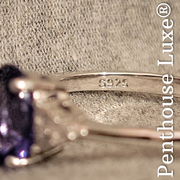 SOLID 925 Sterling Silver Tanzanite Ring - Picture 4 of 5